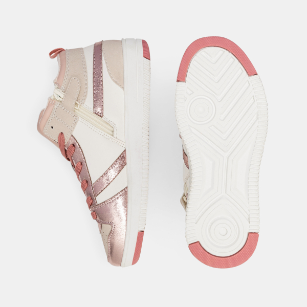 حذاء رياضي برقبة عالية، وردي اللون، للفتيات